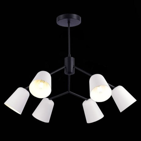 Ceiling EVOLUCE lamp. Sle155942-06. Mario. 6x40 watts, E14, 69x69x52 cm, black color-1
