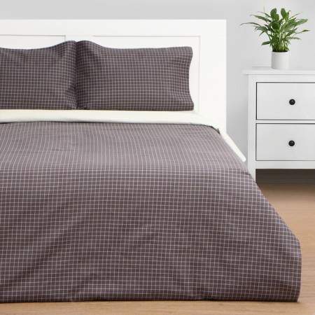 Bed linen Ethel Euro Graphite Cage 200x215 cm, 225x240 cm, 50x70 ± 3 cm - 2 pcs, Novosatin