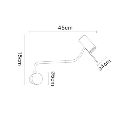 Bra Arte Lamp Sulafat A2423AP-5CC, LED, 5 W, 5x45x15 cm, 250 lm, black, chrome-1
