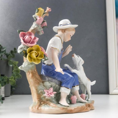Souvenir Ceramics "Boy with a dog" 25x13x19.5 cm-2