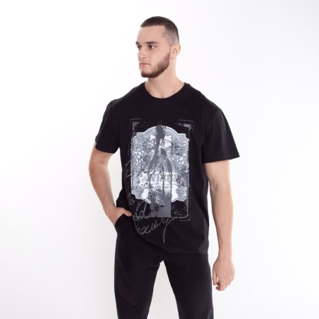 T -shirt male, black color, size 56 (4xl)-1