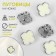 A set of buttons on the leg "Clover", d = 13 mm, 5 pcs, white/silver color
