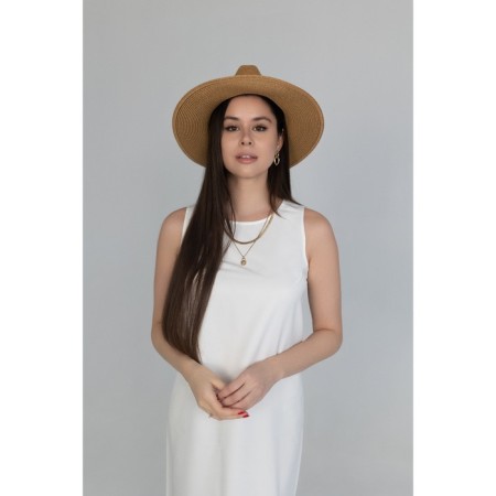 Women's hat, size 54-58, beige color-1