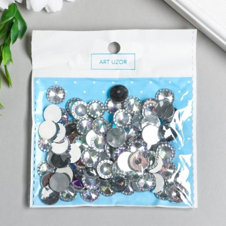 Decor for creativity plastic "Rhinestones. Crystal flower" set of 100 pcs 1.2x1.2 cm-2