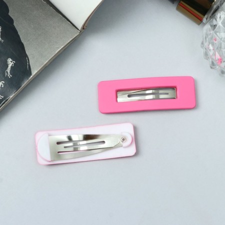 Invisibility for hair "Adeli" (set 2 pcs) matte straight, 5 cm, pink-2