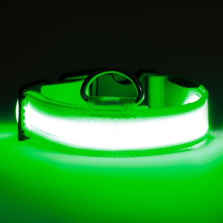 Collar with backlight size XL, Osh 52-60 x 2.5 cm, 3 glow modes Green-10