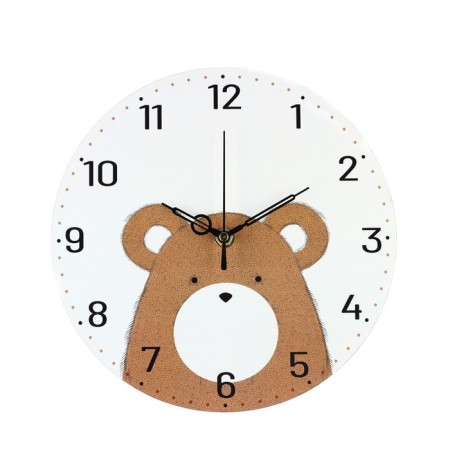 Wall clock, series: interior, "bear", discrete move, d-23 cm