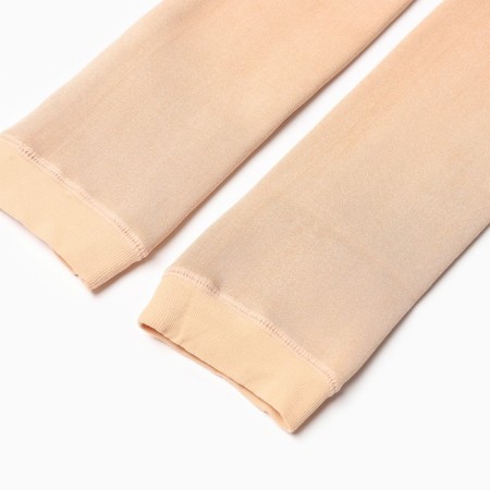 Microfiber leggings with fleece inside 600 den, beige color, size 1-3-2