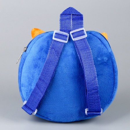 Baby plush backpack for a boy, round "Montrustrik", 18 × 18 cm-4