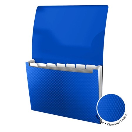 Folder-carte, A4, 6 departments, 700 μm, Erichkrause "Diagonal Vivid", elastic band, embossing, mix-1