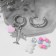 Earrings with the removable element "Transformer" Bear and heart, colored in silver
