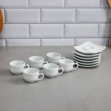 Laren coffee service, 12 items, 6 cups 85 ml, porcelain, Iran
