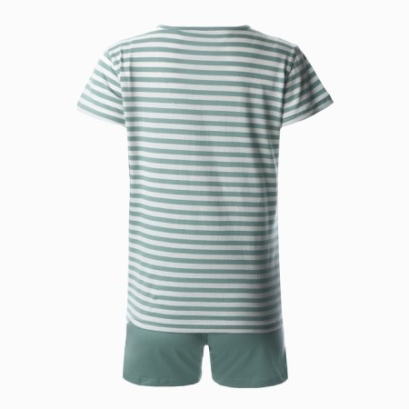 Women's set (T -shirt/shorts), olive strip color, size 50-10