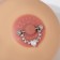 Piercing for the chest "Heart" halo, white color in silver