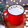 New Year's ceramic "cones" mug, 450 ml, white color