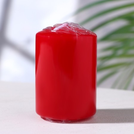 Candle - Aromatic "velvet rose" cylinder, 4x6 cm-1