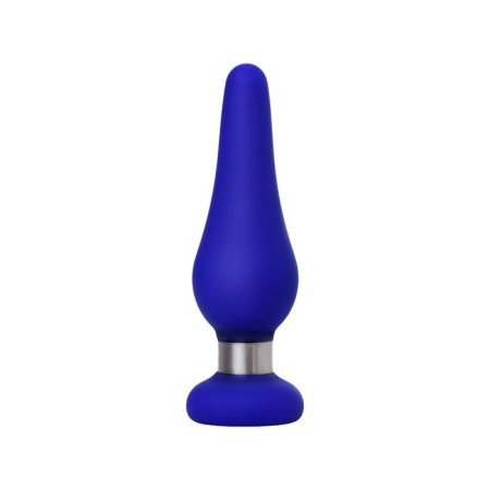 Anal plug Classic, silicone, blue color, 10 cm, d = 3 cm-2