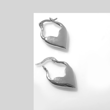Earrings "Heart" miniature, silver color-2