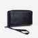 Male purse on lightning, department for bills, for maps, for coins, black color