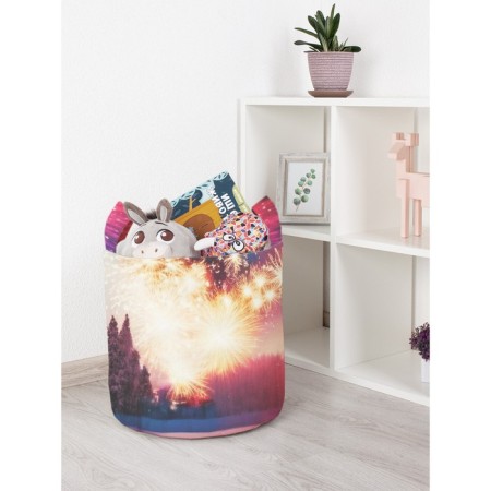 Basket for toys "Salute in winter, size 35x35 cm