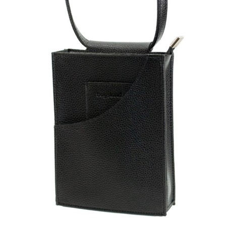 Bag women, genuine leather, black 20x4x15 cm-1