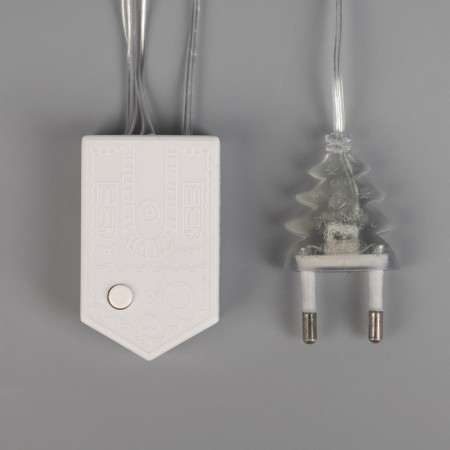 Garland "fringe" 1 × 1 m, IP20, transparent thread, 126 LED, warm white glow, 8 modes, 220 V-5
