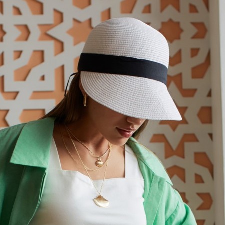 Female wicker cap minaku color white, rr 58