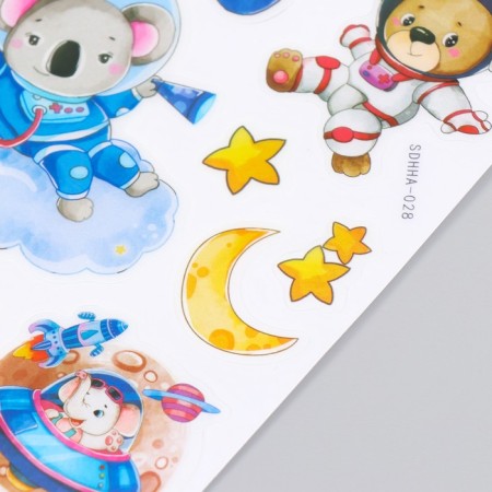 Plastic sticker Interior phosphorus "Cosmonaut Beasts" 25x20.5 cm-1