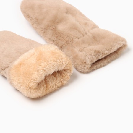 Women's mittens minku, brown color, 26 cm-2