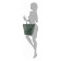 Women's backpack, artificial leather, green 28x17.5x35 cm