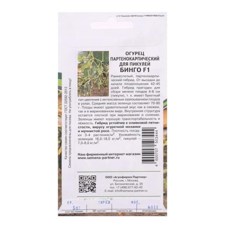 Bingo cucumber seeds, F1, 5 pcs.-3