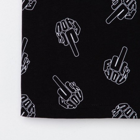 Pajama men's kaftan "f*ck" R.54, black-9