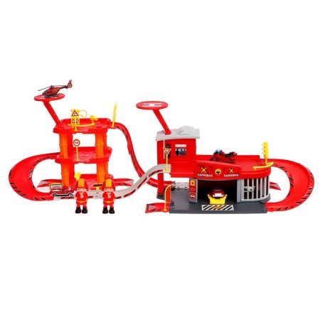 Parking "Fire Station", with metal machines and helicopter-2