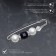 Pin "Cube" 6.5 cm, white-black color in silver