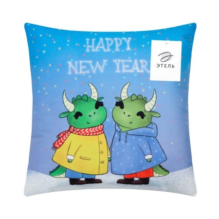 Happy New Year 40x40 cm pillow, 100% p/e, velor-4