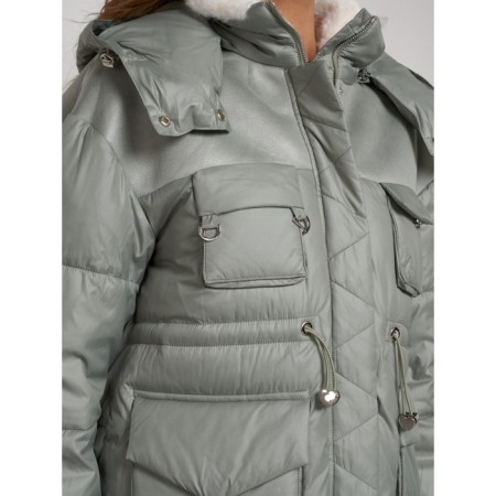 Winter jacket is women, size 44, the color is light green-12