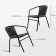 Set of garden furniture: table, 2 stools, black