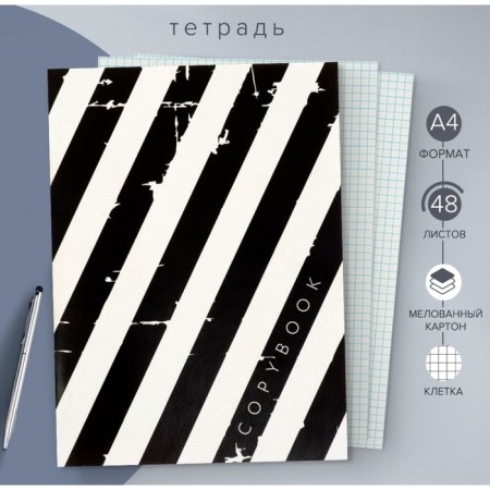 A4 notebook, 48 sheets in the Calligrata "zebra" cage, covered cardboard, block offlet
