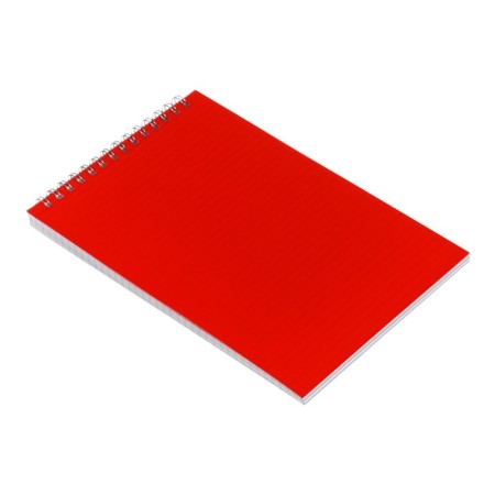 Notepad A5, 60 sheets on the crest, plastic cover, red-1