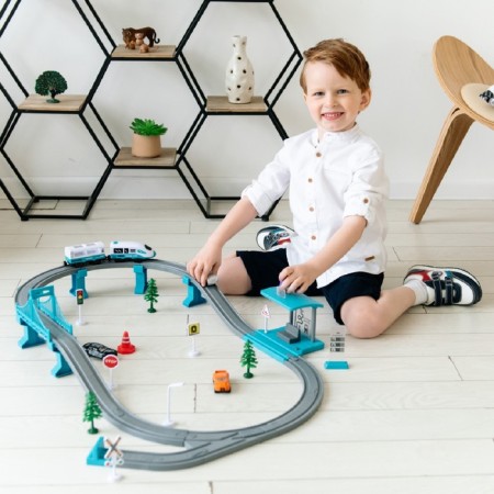 Railway for children "My city", 63 subjects, turquoise-2