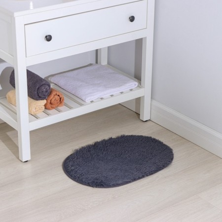 Bath and toilet rug “fluffy”, 40 × 56 cm, smoky color-1