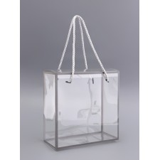 PET box with handles, silver, 20 x 20 x 9 cm