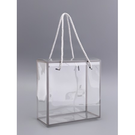PET box with handles, silver, 20 x 20 x 9 cm
