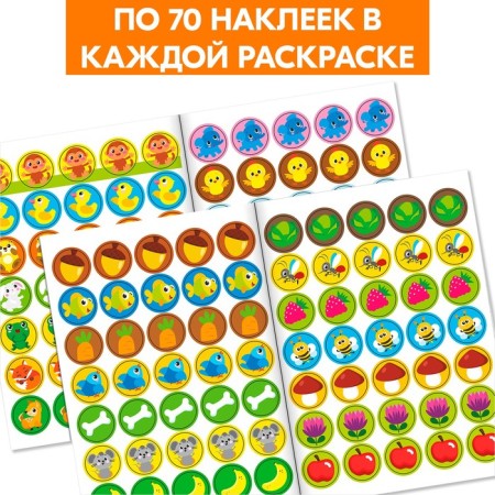 Kruzhoki stickers Set "Introduce animals", 3 pcs. 16 p.-2
