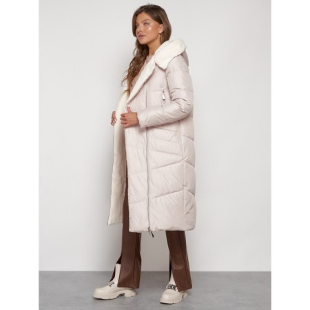 Coat insulated winter female, size 50, beige color-5
