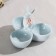 Menzhitsa ceramic 3 cells "Rabbit", 11.5 × 9.5 cm, blue color