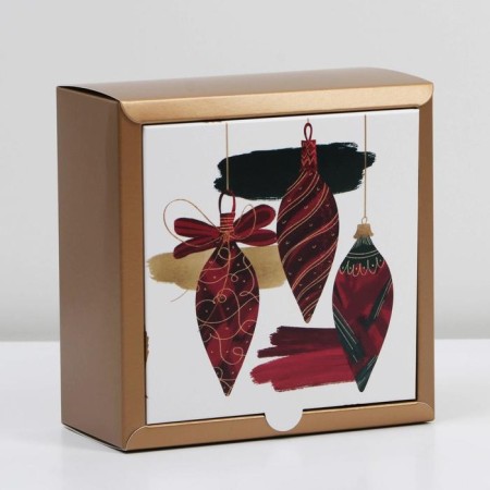 Folding box "Happiness in the New Year", 15 x 15 x 7 cm, New Year-1
