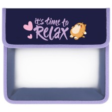 Junland A5 notebook folder, plastic, 2 compartments, Velcro valve, Bored Cat, 272189