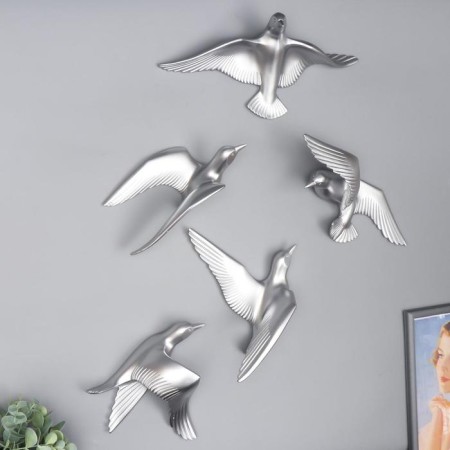 Souvenir Polystone Wall Decor "Seagull" mix silver-1