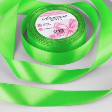 Satin tape, 25 mm × 23 ± 1 m, spring-green color # 52